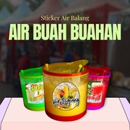 Sticker AIR BALANG BUAH BUAHAN - Kalis Air, Tahan Lama, Menawan Boleh custom pelbagai design. Tempah