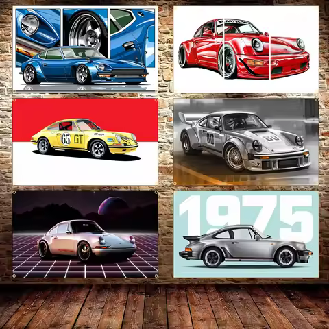 90X150CM 3X5Ft COOL P Racing Car Flag Polyester Printed Racing Car Banner For Decor