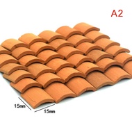 60Pcs Roof Tiles Building Set Miniature Tiles Mini Dollhouse Shingles Fake Tile Dollhouse Kitchen Ga