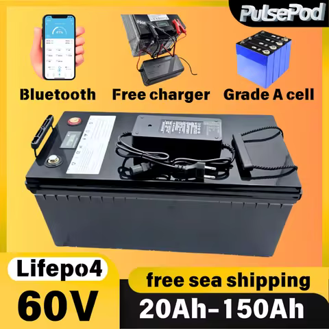 PulsePod 60V 60Ah 80Ah 30Ah 60V 40Ah 150Ah 120Ah lifepo4 Lithium battery with Bluetooth APP BMS for 