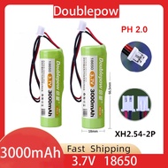 Doublepow 3.7V Rechargeable Lithium Battery Pack 18650 3000mAh Protection Board Wire Plug (PH2.0 / X