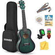 Donner Ukulele Concert Beginner Set 23 Inch High Quality Wood Polished Finish Soft Case and 6 Accessories such as...