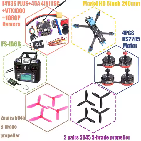 HanNiu F4V3S PLUS MARK4-HD Mark 4 HD 5inch 240mm F4 V3 V3S FC Flight Controller RC Drone FPV Racing 