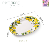 Violet Flamingo -จานกลมรุ่น Mediterranean Muse จานสไตล์อิตาเลียน เข้าไมโครเวฟได้ เข้าเครื่องล้างจานไ