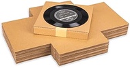 YUSHYIJIE 50 Pack 7" 45 RPM Vinyl Record Mailers 7.5"L x 7.5"W x 1.1"H Kraft Corrugated Album Shippi