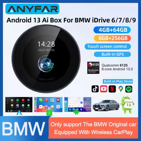 OEM Screen Upgrade QCM6125 Android 13 AI Box For BMW Cars Wireless CarPlay For BMW ID6 ID7 ID8 ID9 T