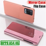 Mirror Flip Case Untuk OPPO A54 4G A55 5G A16 4G Casing Ponsel Untuk