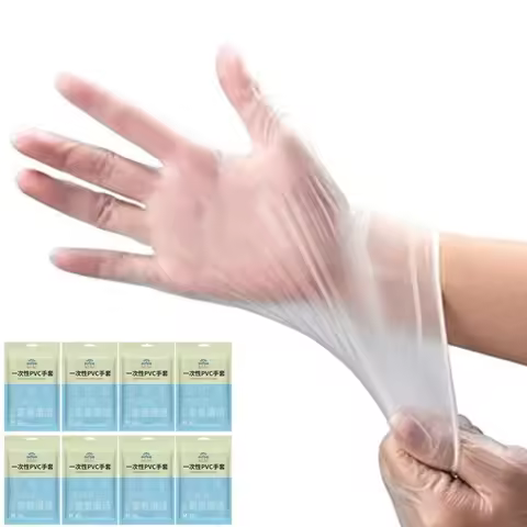 Disposable Vinyl Gloves Latex Powder Free Clear Plastic Gloves Food Grade Kitchen Cooking Gloves for