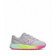 New Balance Bungee Lace Fresh Foam Arishi v2 Girl's Infant Sneaker Shoes - Light Aluminum with Rainb