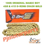 (100% ORIGINAL MAGIC BOY) 428 & 415 O-RING CHAIN ORING GOLD 428H 415H SPROCKET RANTAI SPOKET SPOCKET