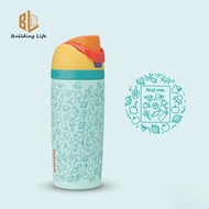 Owala Kids Freesip พร้อมหลอดดูดน้ำนกฮูกสีน้ำเงินสำหรับนักสำรวจถ้วยถ้วยน้ำร้อนสแตนเลสสตีลเก็บความเย็น