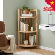MUSE Design ARCO Solid Wood 3 Tier Corner Shelf Rack-Natural