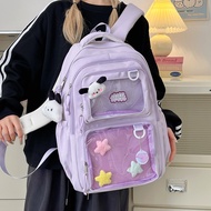 New Style Ita Backpack Large Capacity Ita Bagpack Female Student School Bag Transparent Badge Ita Ba
