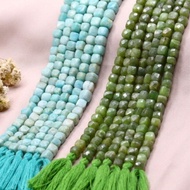 Stone Beads Vezunite & Amazonite Beads AAA Cube 7–8mm Faceted for Jewelry