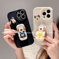 Suitable for IPhone 11 12 Pro Max X XR XS Max SE 7 Plus 8 Plus IPhone 13 Pro Max IPhone 14 Pro Max Phone Case with Cute Dog Stand Accessories Interesting Design
