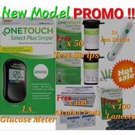 Mesin Glukometer Alat Check Gula dalam Darah Kencing Manis One Touch Blood Glucose Meter Full Starte