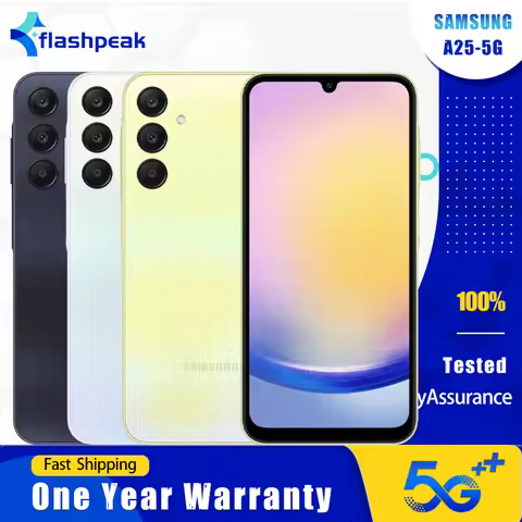 Original Samsung Galaxy A25 A256B 5G Mobile Phone NFC Dual SIM 4GB+128GB 6.5" 50MP+8MP+2MP+13MP Octa