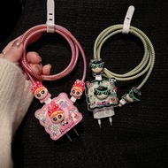 Red Fukres Green Cartoon Charger Case USB Cable Protector For iphone 20w 18w 35W