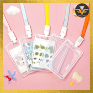 FF ID Card Holder Card Frame ID Card NameTag Lanyard Gantungan Kartu Nama Polos Transparan Photocard