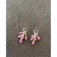 Japanese Light Jewelry agete 10k Red Spinel Earrings