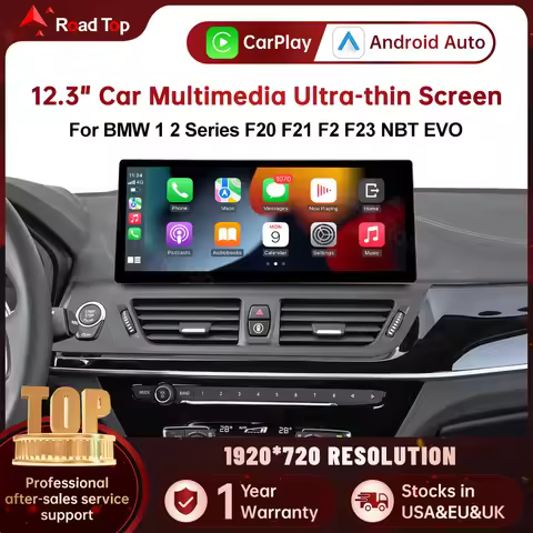RoadTop Wireless CarPlay Android Auto Multimedia Linux Screen For BMW Series 1 2 F20 F21 F22 F23 F45