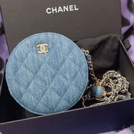 全新 Chanel 牛仔金球小圓包/圓餅