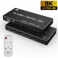 8K HDMI Switch 5x1 4x1 3x1 4K 120Hz HDMI 2.1 Switch 5 in 1 out Selector Box Support 48Gbps HDR10 HDCP2.3 for PC Xbox PS5 Monitor