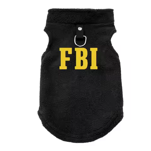 FBI Soft Dog Clothes Vest Warm Puppy Dogs Vest Cloak Pet Winter Clothing Jacket Coat Small Medium Do