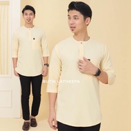 KURTA SLIM FIT KUNING CAIR BABY YELLOW TENGKUK JOHOR LEHER TELUK BELANGA LENGAN 3 SUKU Butik Latheef