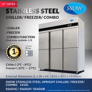 SNOW STAINLESS STEEL UPRIGHT 6 DOOR CHILLER/ FREEZER/ COMBO 1410L (1 year Warranty) / SS6DUC / SS6DU
