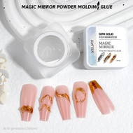 Express Delivery ️ Magic mirror Semi solid Embossed Gel For Polishing Powder 8g.