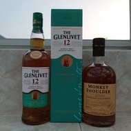 普飲優惠 Set of 2 - The Glenlivet 12 YO Single Malt Whisky 700ml &amp; Monkey Shoulder Blended Malt Whisky 700ml