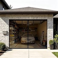 Magnetic Garage Door Screen for 7-15ft Car Doors Durable Fiberglass Heavy Duty Mesh Magnetic Garage 