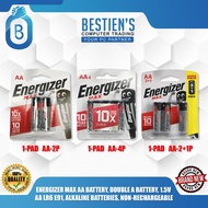 ENERGIZER MAX AA BATTERY, DOUBLE A BATTERY, 1.5V AA LR6 E91, ALKALINE BATTERIES, NON-RECHARGEABLE