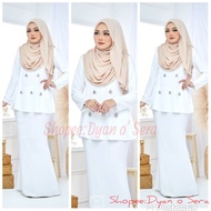 KURUNG KEDAH OFF WHITE SIZE {XS -4XL}