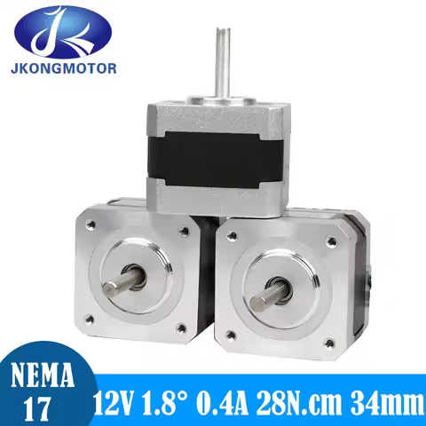 Nema17 Stepper Motor 12V Step Motor 1.8deg Nema 17 Motor 42BYGH 0.4A 12V 28N.cm 4-lead 5mm Shaft Dia