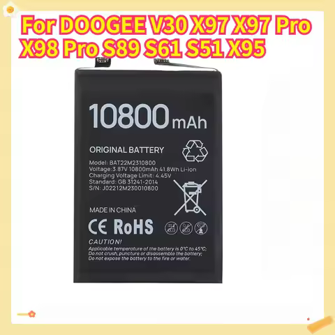New BAT22M2310800 Battery 10800mAh for DOOGEE V30 X97 X97 Pro X98 Pro S89 S61 S51 X95 S110 Mobile Ph