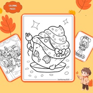 Set of 40/20/10 coloring pages, coloring pages for children with cute Shopkins toys, A4, A5 paper 16