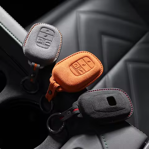 Car Key Case Cover Shell For Honda Vezel City Civic Jazz BRV BRV HRV Remote Protector Suede Interior