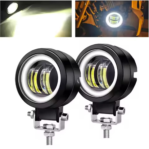 Pair LED Motorcycle Running Light 60W 6000K Auxiliary Spotlight LED Fog Work Light Suitable For Moto