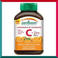 Jamieson - Jamieson 健美生 維他命C + 鋅 (500毫克) 咀嚼片 [香橙味] 400粒 (參考效期:06/2025*)