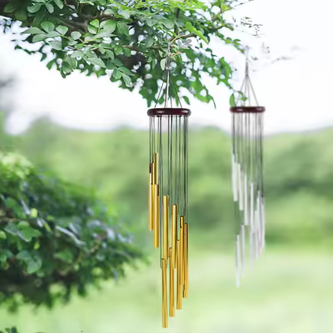12Tubes Wind Chimes Aluminum Tube Metal Pipe Wind Chimes Bells Decor Home Room Outdoor Yard Decorati