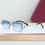 9HHK Car// CT0919S Fashion Frameless Cut Edge 18K Gold Sunglasses Men Women All-Match Vacation Sunsc