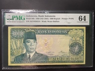 Uang Kuno Indonesia 1000 rupiah 1960 seri Soekarno PMG64 langka