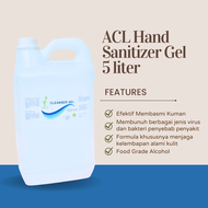 ACL Hand Sanitizer Gel 5 liter / Hand Gel BPOM LPPOM MUI Hand Sanitizer Antibakteri & Antivirus deng