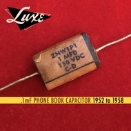 Capa Luxe-1952-1958 Phone Book: Wax Impregnated Paper & Foil .1mF Capacitor