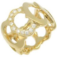 Cartier C de Cartier size 9.5 ring, 18K yellow gold with diamonds, approximately 11.3g, C de Cartier