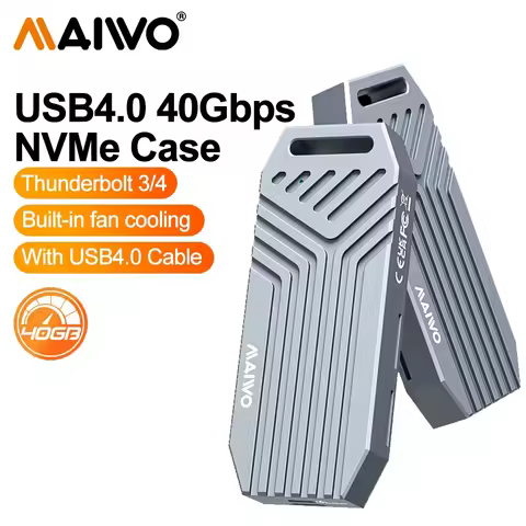 MAIWO Thunderbolt Solid State Drive Case SSD Enclosure USB 4.0 40Gbps M.2 NVMe SSD Type-C 4.0, 8TB H