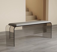 Acrylic Bench with Grey Cushion 椅 凳 sofa not ikea