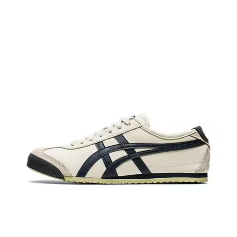 Onitsuka Tiger MEXICO 66 Unisex Beige/Navy Low-Top Outdoor Shoes – Non-Slip Casual Everyday Comfort 